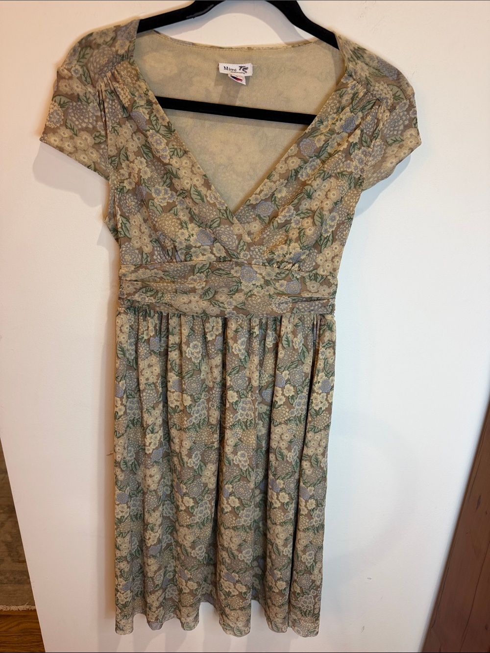 Mimi Maternity Sage Green Floral Wrap-Style Maternity Dress, S